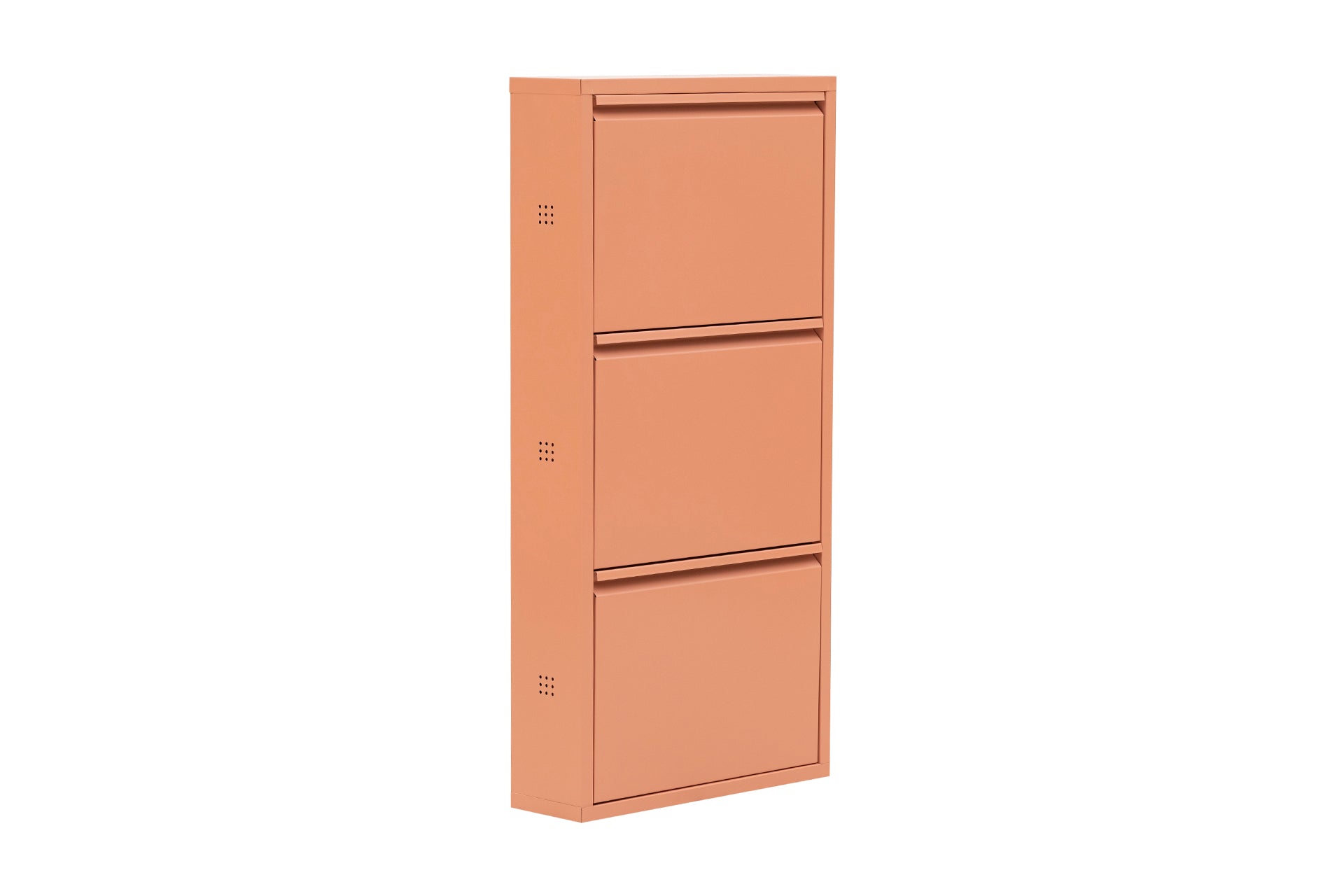 3 Shelves Metal Shoe Storage Cabinet Powder Color